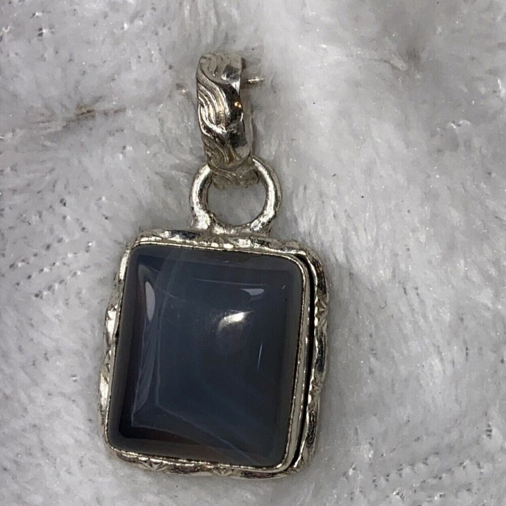 Foggy Agate 925 Pendent 1.5 Inch